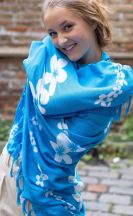 Sarong Phula – modrý s květem