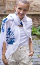 Sarong Ranga – bílý s modrou batikou