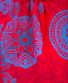 Textilní čelenka/rouška Thao – červená s modrými mandalami
