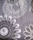 Textilní čelenka/rouška Thao – šedá s bílými květy