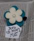 Gumička do vlasů Květ s perlou + Dopis od Myshi – tyrkysovo-bílá