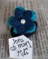 Gumička do vlasů Květ s perlou + Dopis od Myshi – tyrkysovo-modrá