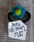 Gumička do vlasů Květ s perlou + Dopis od Myshi – zeleno-tyrkysová