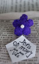 Brož - Květ s perlou + Dopis od Myshi – fialková