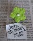 Brož - Květ s perlou + Dopis od Myshi – hráškově zelená