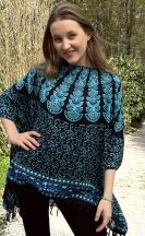 Lehké pončo Mandala – tyrkysové