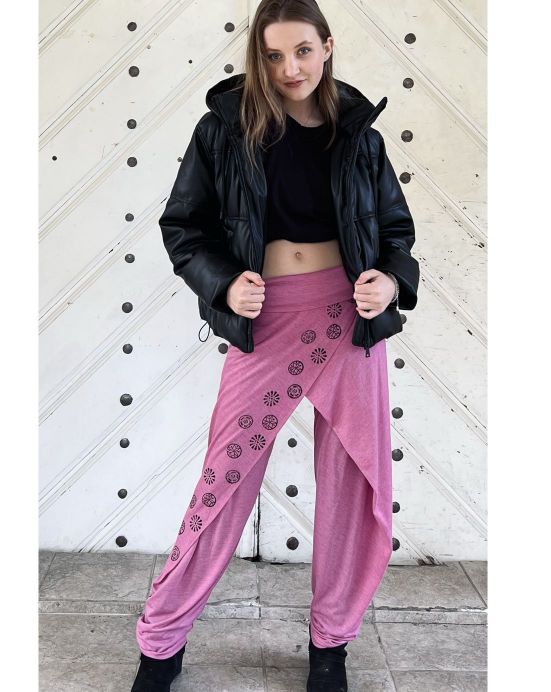 Kalhoty Joppa Pastel – růžové s mandalami