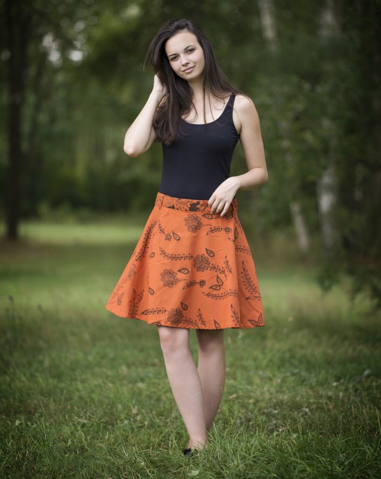 Zavinovací sukně "Flora" oranžová Zavinovací sukně "Flora" oranžová