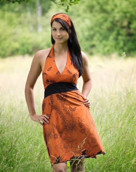 Šaty "Flora" oranžové Šaty "Flora" oranžové