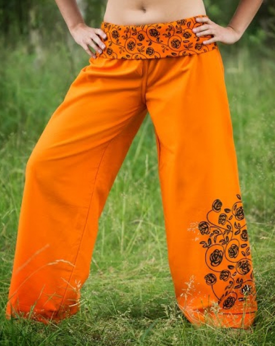 Kalhoty "Rose" - oranžové