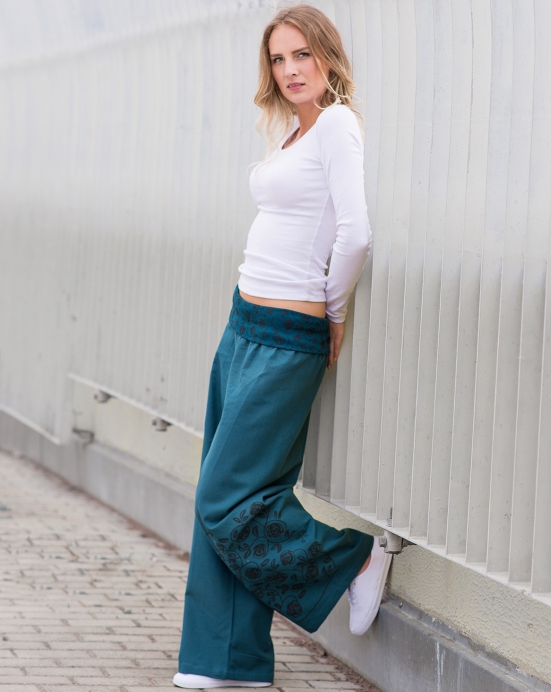 Kalhoty "Rose" - petrolejové