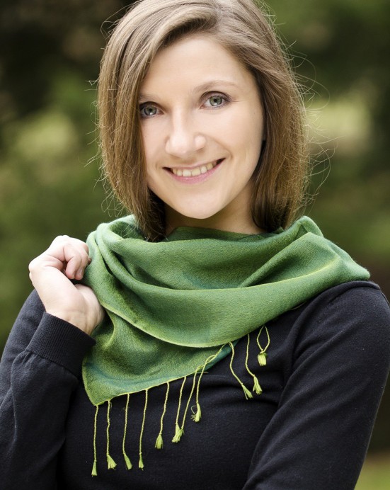 Šál "Vodní pašmína" - olivová Šál "Vodní pašmína" - olivová