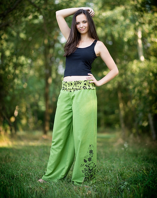 Kalhoty Klasik - světle zelené